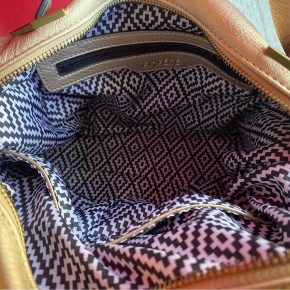Ampere very soft Vegan Gold 3-way satchel, shoulder, crossbody holiday fun - Picture 4 of 9